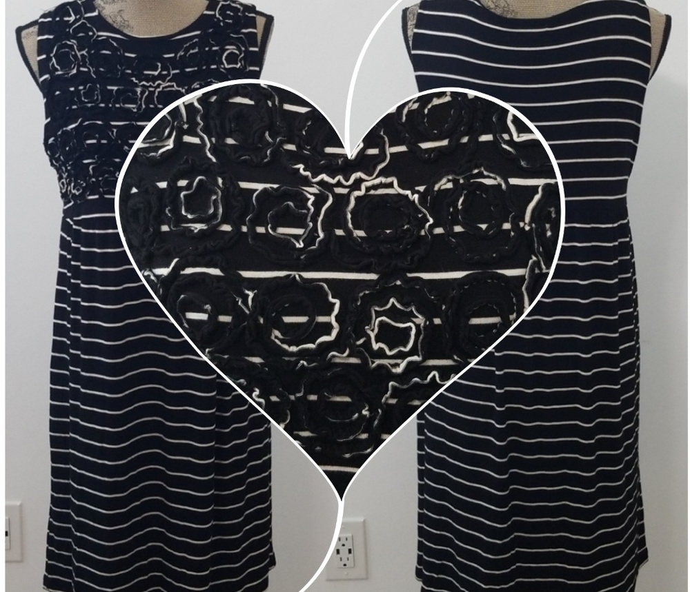 Design history striped with flowers summer dress